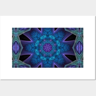 Fractal mandala Flower Posters and Art